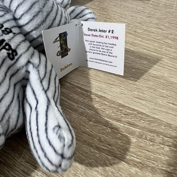 JETER #2 ﻿Martinez #24 SALVINO'S BAMM BEANO'S NY YANKEES '98 CHAMPS BEANIE BABY - Picture 5 of 5